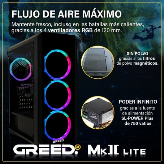 GREED MK2 Lite i5-10400F 16 GB 512 GB SSD RTX 3050 Windows 11 Pro Desktop-PC