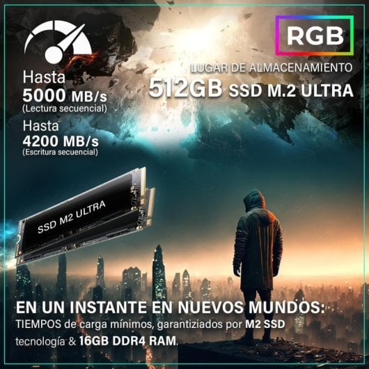 PC Sobremesa GREED MK2 Lite i5-10400F 16GB 512GB SSD RTX 3050 Windows 11 Pro