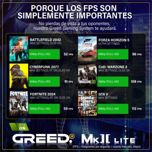 GREED MK2 Lite i5-10400F 16GB 512GB SSD RTX 3050 Windows 11 Pro