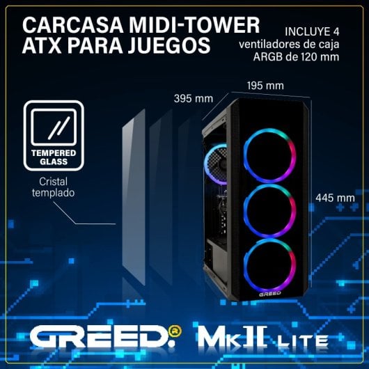 Ordinateur de bureau GREED MK2 Lite Ryzen 5 4600G 16 Go 1 To SSD Windows 11 Pro