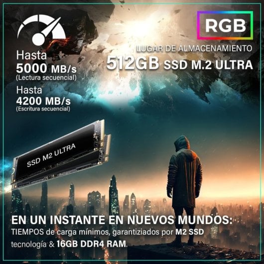 PC Sobremesa GREED MK2 Lite Ryzen 5 4600G 16GB 1TB SSD Windows 11 Pro