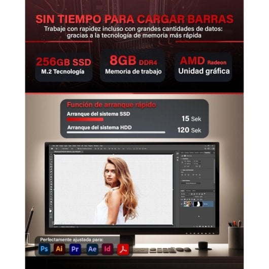 Ordinateur de bureau GREED Ultra V2 Ryzen 7 5700G 32 Go 1 To SSD 1 To HDD Windows 11 WiFi 6