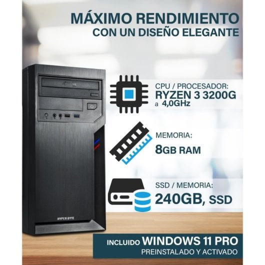 Hyper Byte Basic-Desktop-PC Intel Core i5 8 GB 240 GB SSD Windows 11 Pro