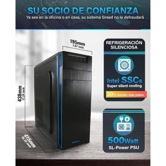 PC Sobremesa GREED Ultra V2 Intel Core i7-12700 16GB 1TB SSD+1TB HDD Windows 11 Pro