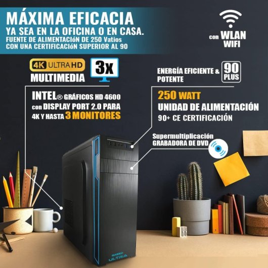 PC Sobremesa GREED Ultra Intel Core i7-4790 32GB 1TB SSD 1TB HDD Windows 11 Pro WiFi 6