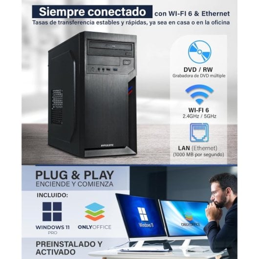 PC Sobremesa Hyper Byte Ultra i7 32GB 1TB SSD Windows 11 Pro USB-C