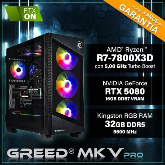GREED MK5 Pro AMD Ryzen 7 7800X3D 32GB 2TB SSD RTX 5080 16GB Windows 11 Pro