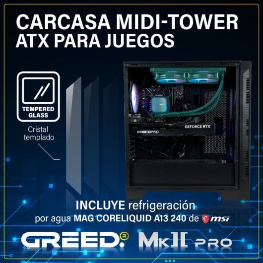 PC desktop GREED MK2 Pro AMD Ryzen 7 5700X 32 GB 1 TB SSD RTX 5070 Windows 11 Pro