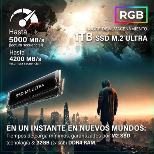 PC Sobremesa GREED MK2 Pro AMD Ryzen 7 5700X 32GB 1TB SSD RTX 5070 Windows 11 Pro