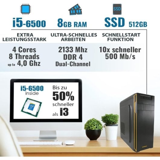 PC desktop GREED Basic 7 Intel Core i5-6500 8 GB 240 GB SSD Windows 11 Pro WiFi 6