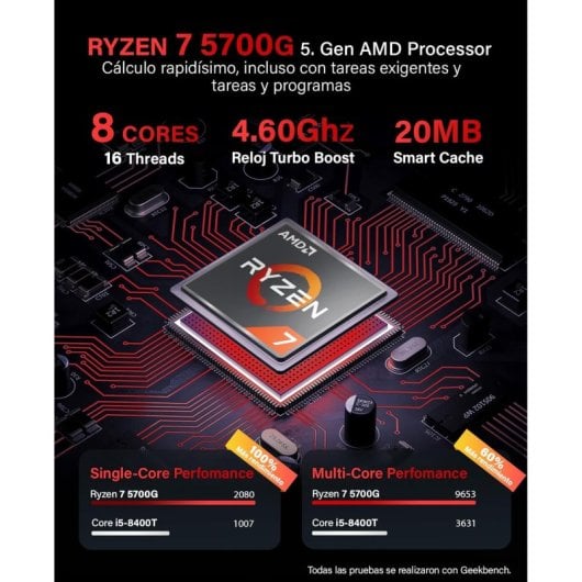 GREED Ultra V2 Desktop-PC Ryzen 7 5700G 32 GB 1 TB SSD 1 TB HDD WiFi 6 Windows 11 Pro