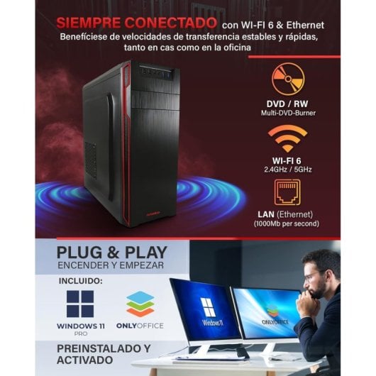 GREED Ultra V2 Desktop-PC Ryzen 7 5700G 32 GB 1 TB SSD 1 TB HDD WiFi 6 Windows 11 Pro