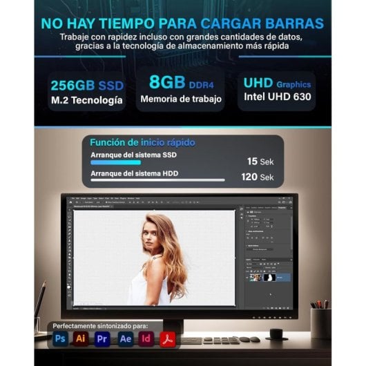 PC desktop GREED Basic V2 i5-10400 8 GB 256 GB SSD Windows 11 Pro WiFi DVD±RW