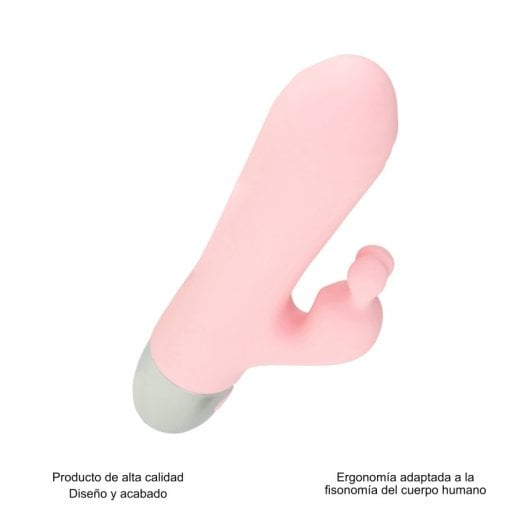HUGBOX Vibrador Conejito y Vibrador Femenino 10 programas Rosa Pastel