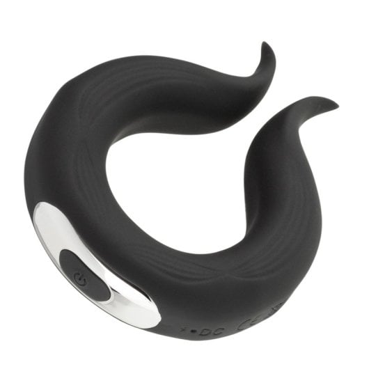 HUGBOX Anillo Vibrador y Estimulador de Clítoris con 10 programas Negro