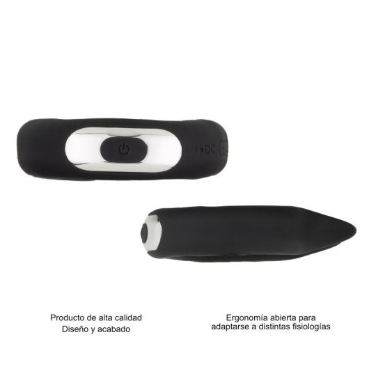 HUGBOX Anillo Vibrador y Estimulador de Clítoris con 10 programas Negro