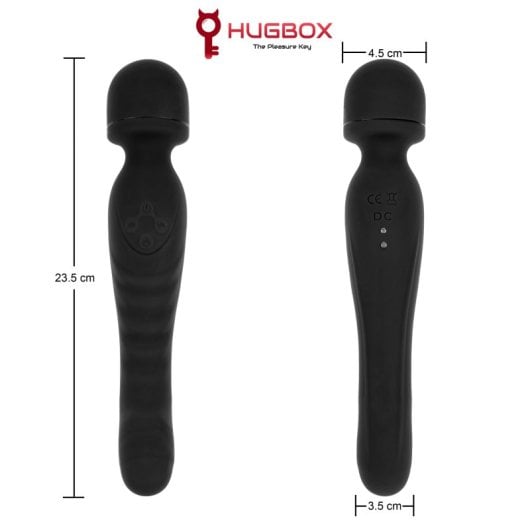 HUGBOX Vibrador Wand y Vibrador Femenino 14 programas Negro