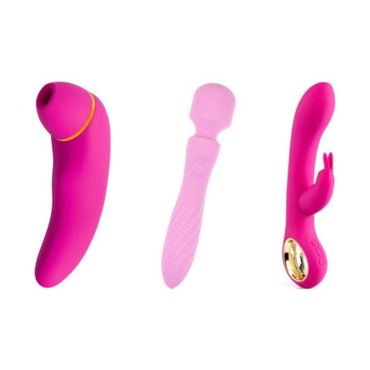Kit de brinquedos sexuais Hugbox - Pacote individual - Rosa: Sugador de clitóris, vibrador de coelho e vibrador de varinha
