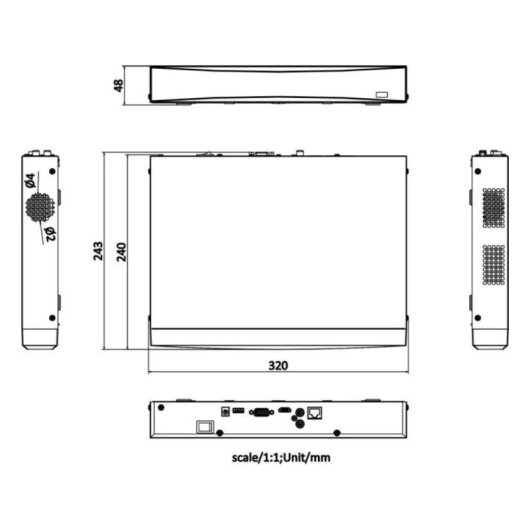 Gravador NVR Hikvision DS-7608NXI-K1(D) 8 canais 4K AcuSense AI preto 1U