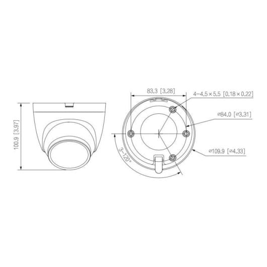 Überwachungskamera Dahua DH-IPC-HDW2449TP-S-LED-0280B 4MP Nachtsicht Außen KI-Erkennung