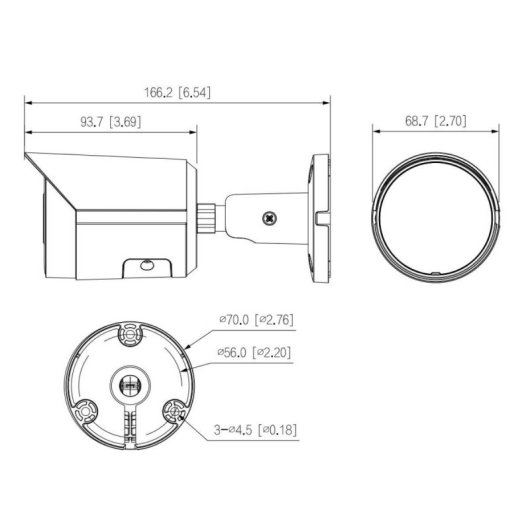 Dahua DH-IPC-HFW2241SP-S-0360B 2MP CMOS 1/2,8″ PoE-Überwachungskamera für den Außenbereich, weiß
