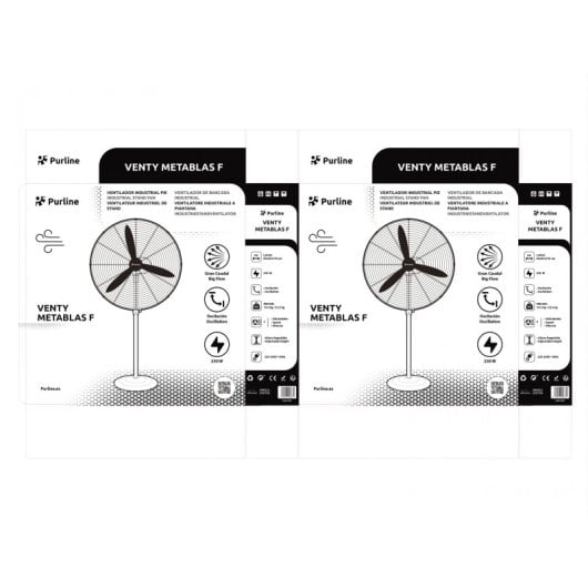 Ventilador Industrial Purline VENTY METABLAST F 230W 75cm Oscilación Cuerpo Metálico