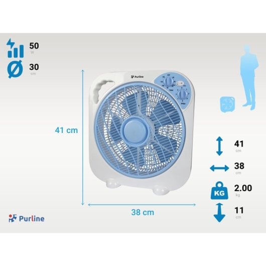 Ventilador Purline VENTY PANDORA 50W 5 aspas Timer 3 velocidades Bajo Ruido 1.7kg