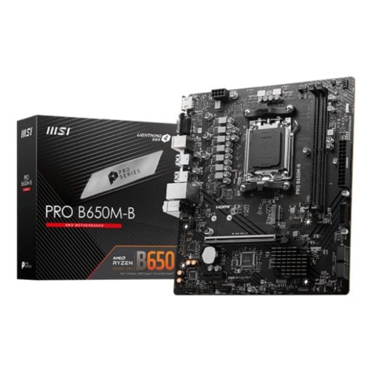 Carte mère MSI B650 AM5 Micro ATX PRO B650M-B DDR5 LAN 2,5 GHz HDMI M.2 Gen4 Audio 7.1