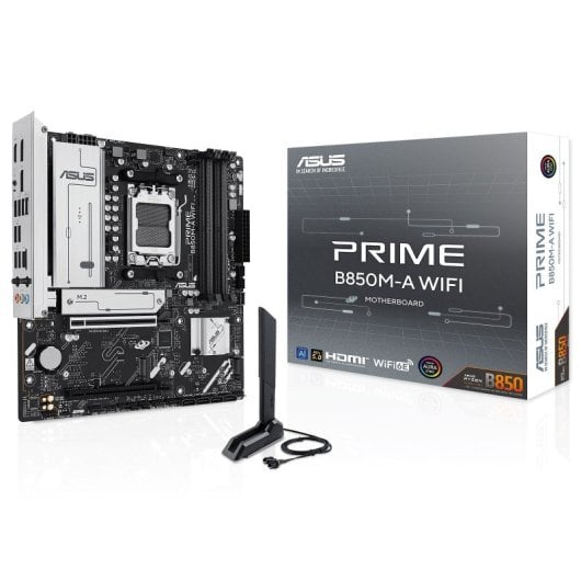ASUS PRIME B850M-A WIFI Motherboard Micro-ATX B850M AM5 DDR5 Wi-Fi 6E 2.5GbE