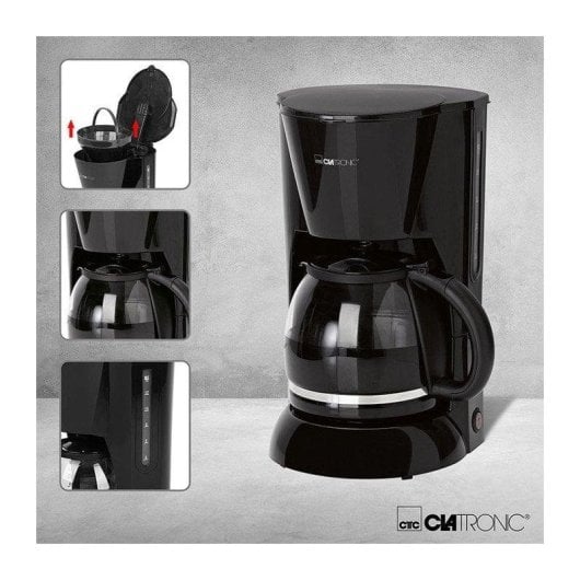 Cafeteira Filtro Clatronic KA 3473 1,5L 14 chávenas antipingos auto-off