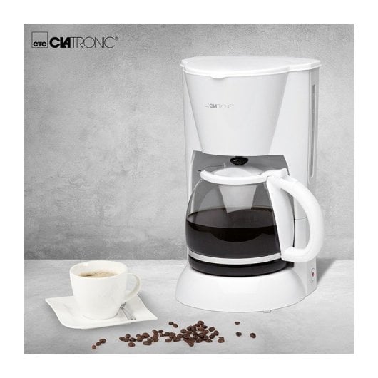 Clatronic KA 3473 Filterkaffeemaschine, 1,5 l, 900 W, weiß, mit Tropfschutz und automatischer Abschaltung