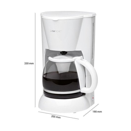 Clatronic KA 3473 Filterkaffeemaschine, 1,5 l, 900 W, weiß, mit Tropfschutz und automatischer Abschaltung