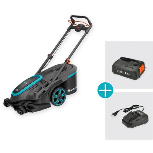 Tondeuse à gazon Gardena PowerMax Duo 46/36 V 46 cm 50 L Batterie au lithium Jardins 600 m²
