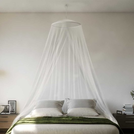 Vidaxl Mosquitera Para Cama Abertura Frontal Blanco Ø271 Cm