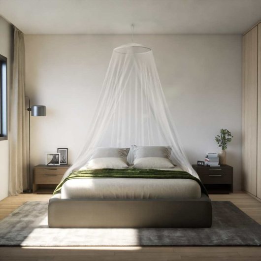 Vidaxl Mosquitera Para Cama Abertura Frontal Blanco Ø271 Cm
