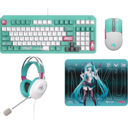 ASUS TUF GAMING K3 GEN II Hatsune Miku Teclado + Auriculares + Ratón P521 + Alfombrilla