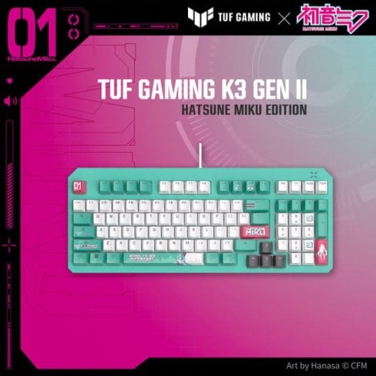 ASUS TUF GAMING K3 GEN II Hatsune Miku Teclado + Auriculares + Ratón P521 + Alfombrilla