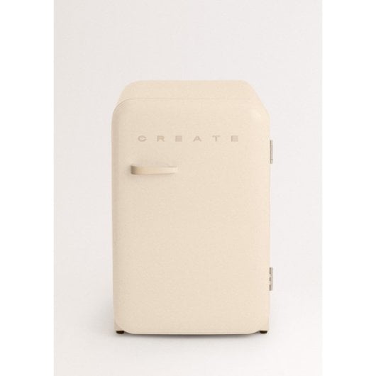 Frigorífico Create Mini Vintage 86cm 92L R600a E Beige