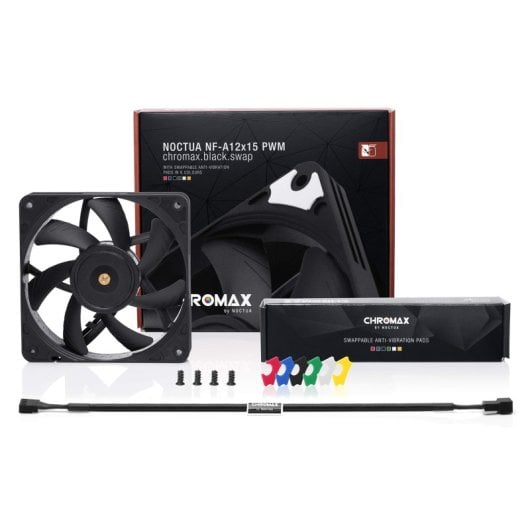 Noctua NF-A12x15 PWM chromax.black.swap Ventoinha Suplementar 120mm 1850RPM Anti-Vibração