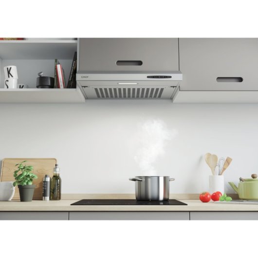 Campana extractora Candy CFT610/5S/1/4U Recirculación 60cm inox 209,7m³/h LED