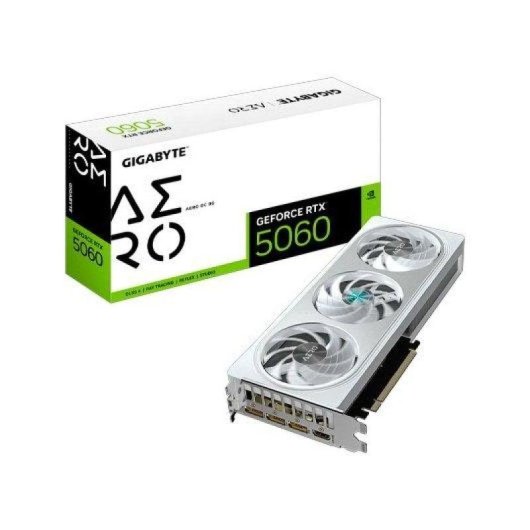Carte Graphique Gigabyte RTX 5060 8GB GDDR7 AERO OC Reflex 2 RTX AI DLSS4