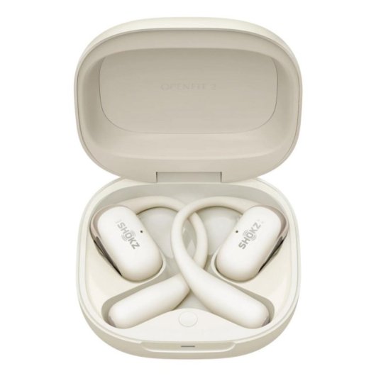 Auriculares Shokz OpenFit 2 inalámbricos Bluetooth con cancelación de ruido beige