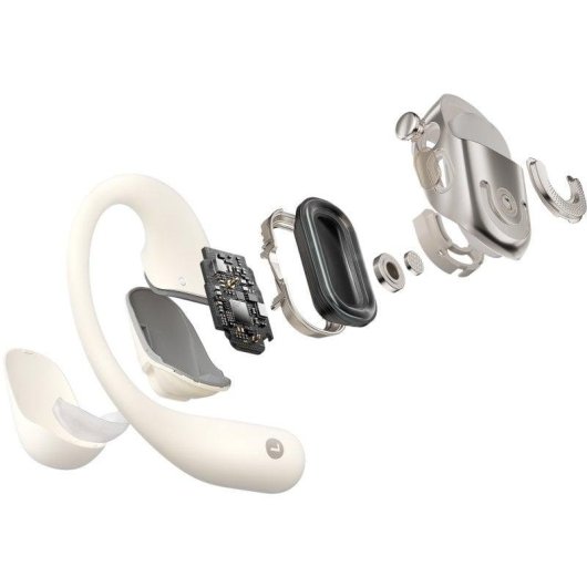 Auriculares Shokz OpenFit 2 inalámbricos Bluetooth con cancelación de ruido beige
