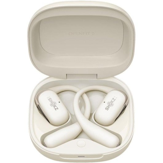 Auriculares Shokz OpenFit 2 inalámbricos Bluetooth con cancelación de ruido beige