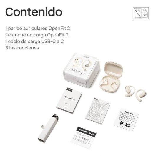 Auriculares Shokz OpenFit 2 inalámbricos Bluetooth con cancelación de ruido beige