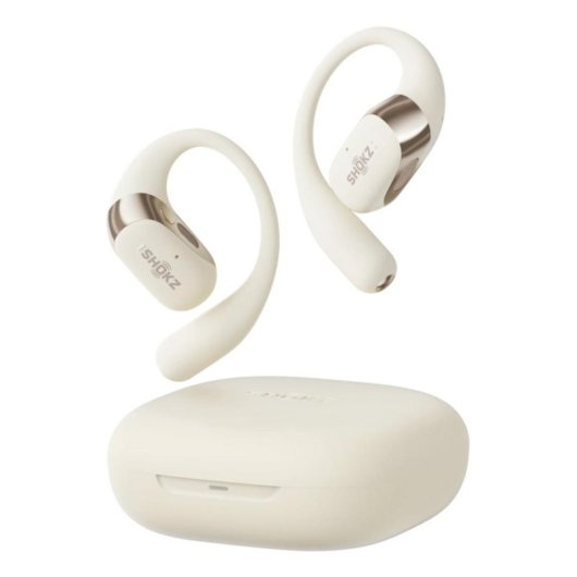 Auriculares Shokz OpenFit 2 inalámbricos Bluetooth con cancelación de ruido beige