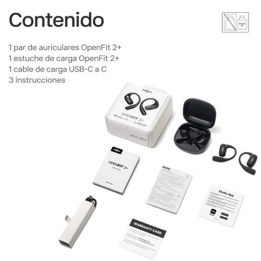 Shokz Openfit 2 Plus Auriculares Open-Ear Inalámbricos Bluetooth Negros