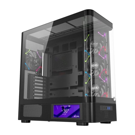 XYZ QUANTUM PRO Caixa ATX A-RGB com Vidro Curvo e Ecrã 6.2” Preta