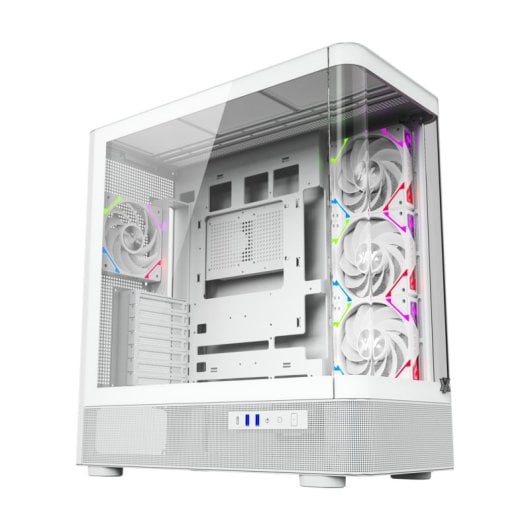 XYZ Quantum Tower Double Curved Glass 4xVortex A-RGB ATX/420mm Liquid USB-C Noir/Blanc