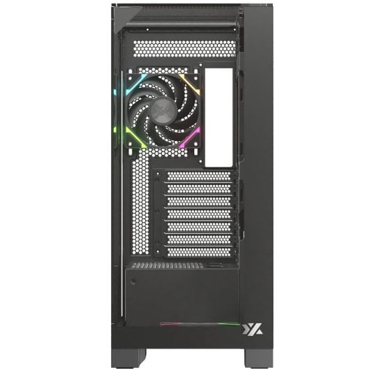 Boîtier de jeu panoramique ATX XYZ Trifecta en verre trempé, 2x VORTEX A-RGB USB-C